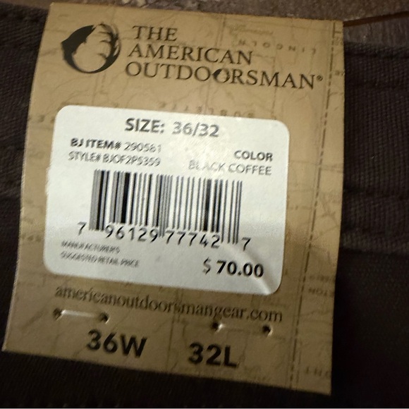 American Outdoorsman Fleece Bonded Canvas Carpenter Pant 32” inseam - Picture 7 of 8